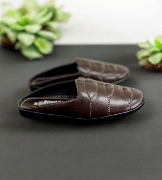 Coour style half shoes choclate